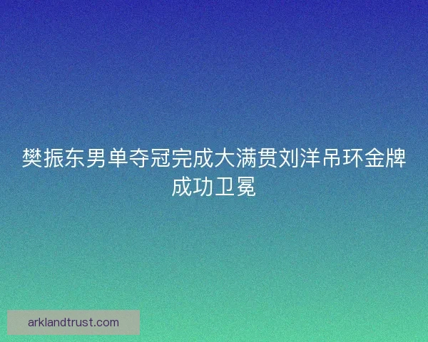 樊振东男单夺冠完成大满贯刘洋吊环金牌成功卫冕