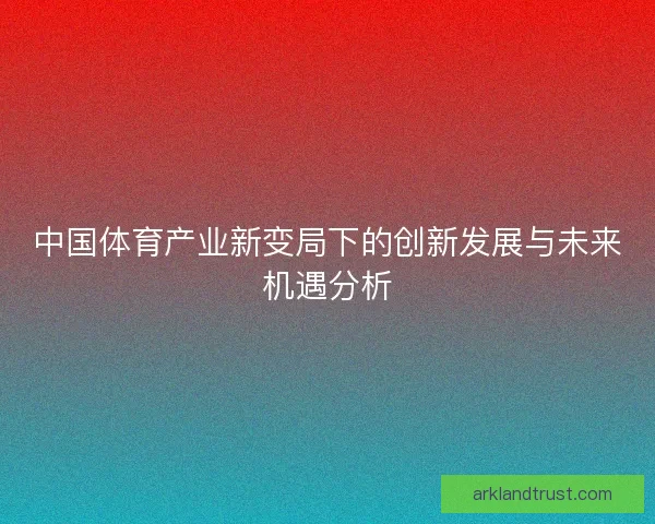 中国体育产业新变局下的创新发展与未来机遇分析
